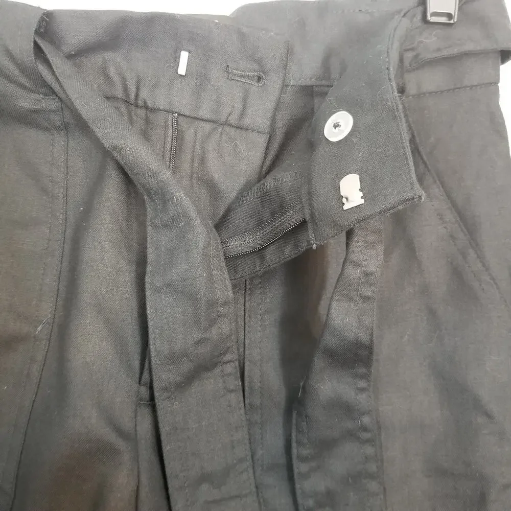 Banana Republic Women's Black Tie Belted Linen Cotton Blend Dress Pants Size 4